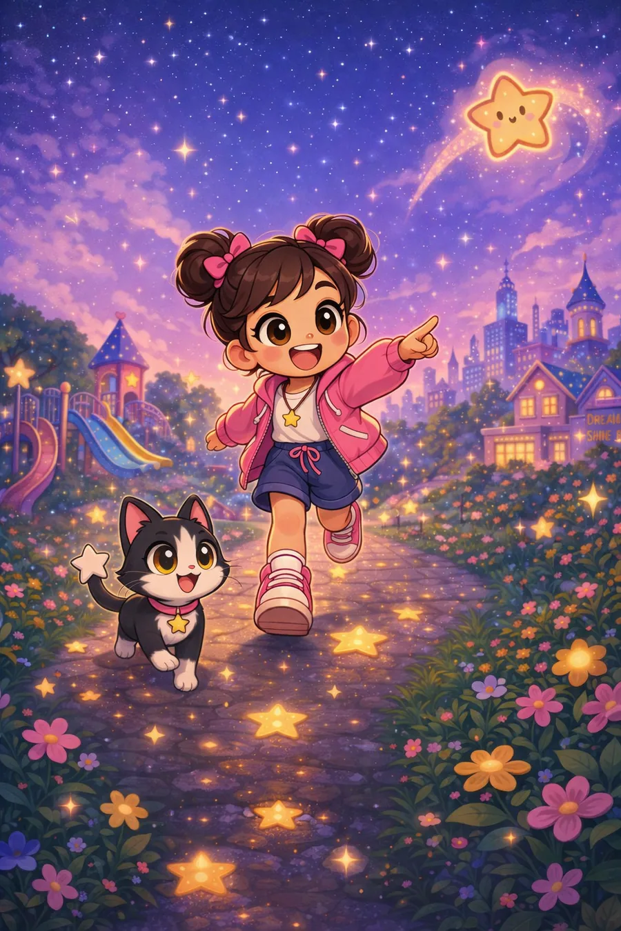 Stella and Cosmo on their starlit adventure
